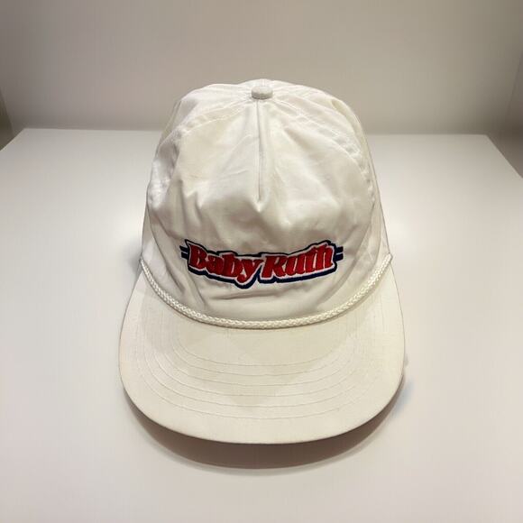 Vintage Baby Ruth Candy Mens White Rope Adjustable Trucker Strapback Hat Cap - Picture 1 of 8